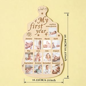 Personalized Wall <b>Plaque</b>, Baby First Birthday Custom Photo Ornament, Christening <b>Memorial</b> Gift - Wooden Home Decor - Product Image 3