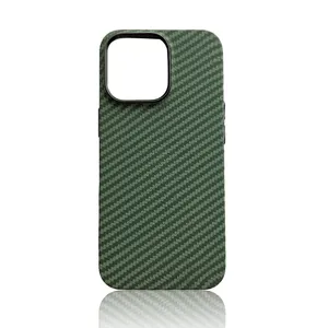 Magnetic Carbon Fiber Aramid Texture Slim Dry Hard PC Phone Cover Resin Carbon Fiber Phone Case For IPhone 12 13 14 15 Pro Max