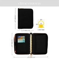 Hongbo Meilleure vente 17 couleurs A7 petit portefeuille à fermeture éclair en cuir Saffiano comme noël avec pochette d'emballage et feuille de mouche disponible