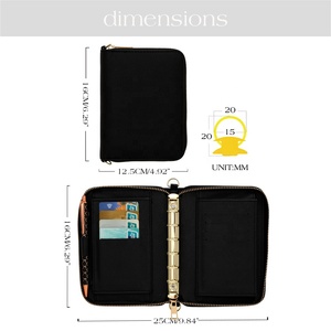 Hongbo Meilleure vente 17 couleurs A7 petit portefeuille à fermeture éclair en cuir Saffiano comme noël avec pochette d'emballage et feuille de mouche disponible - Product Image 4