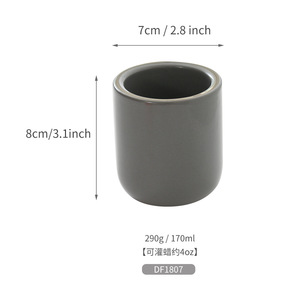 Porte-bougie en céramique DF1807, cylindrique, 6 oz, blanc, orange, gris, décoration d'intérieur, logo personnalisé, impression numérique - Product Image 4
