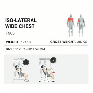 Machine de musculation commerciale à pression inclinée Iso-Lateral pour pectoraux larges, équipement de gym à charge libre WD-F903 - Product Image 3