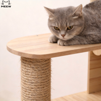 Arbre à chat en bois de luxe, capsule spatiale transparente, maison pour chat, condo fermé, plateformes multiples, structure de saut, pour plusieurs chats et chiens