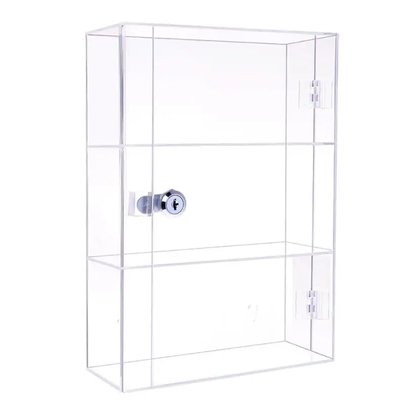 Custom Clear Acrylic Display Cabinet Locking Clear Acrylic Display Case With Lock