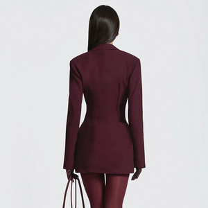 Lässiges Plissiertes Sexy Kleid Damen 2026 Elegantes Partykleid <span class=keywords><strong>Blazer</strong></span> Langarm Bodycon Mini Herbst Winter Kleid Vestidos - Product Image 6