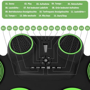 Electronic <b>Drum</b> Pad G767 Foldable Portable Desktop With Drumsticks And Pedals For Practice And Play - Product Image 5