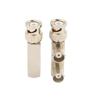 Adaptateur de répartiteur de connecteur coaxial BNC mâle à double BNC femelle en forme de F à 3 voies