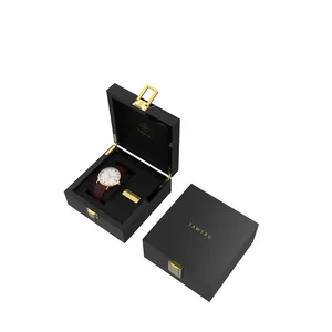 Classical Single Luxury Wooden Custom Logo Watch Packaging Gift Box Unique Jewelry Gift Watch Box