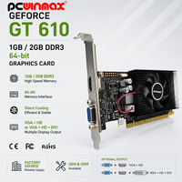 PCWINMAX Geforce GT 610 1GB GDDR3 Low Profile Graphics Card Single Fan Cooling OEM ODM for Desktop PC Upgrade HTPC