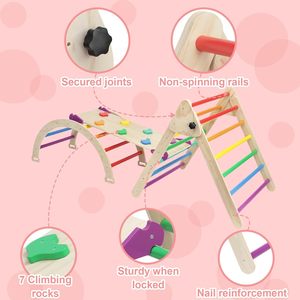 Triángulo de escalada para niños, estructura de escalada tipo Pikler, triángulo Pikler de madera, conjunto de triángulos de escalada para interiores. - Product Image 2