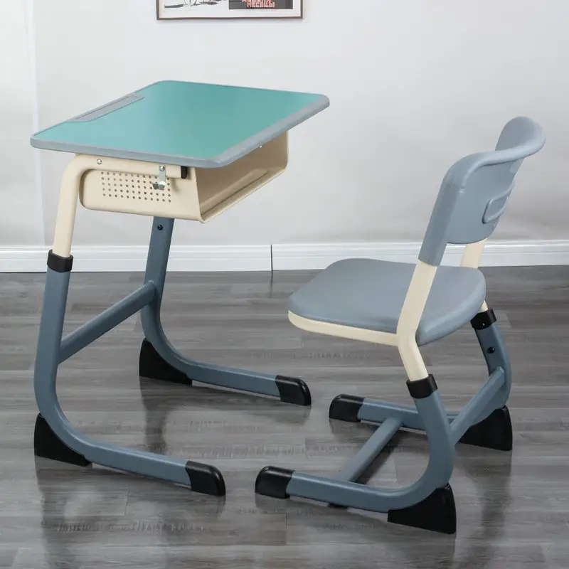 Juego de escritorio y silla para estudiantes modernos de alta calidad, combinado de muebles escolares suministrados de fábrica para el hogar, la oficina o la sala de estar
