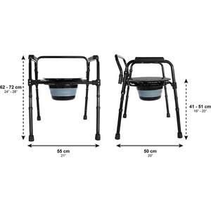 PEPE P40012 Black Commode <b>Chair</b> with Adjustable Seat, Toilet Raise <b>Chair</b>, <b>Shower</b> <b>Chair</b> for the Elderly - Product Image 4