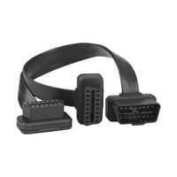 Herramienta de Diagnóstico para Automóviles de 90 Grados, Cable Divisor OBD2 de 16 Pines en Ángulo Recto, 1 Macho a 2 Hembras, Cable Plano de Extensión de Interfaz OBD