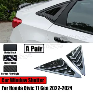 Persianas para Ventanas Laterales Traseras de Automóvil Honda Civic 11.ª Generación Sedán 2022-2024, Estilo Deportivo, Persianas Triangulares para Ventanas - Product Image 1