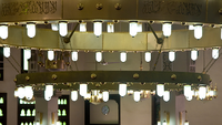 Lustre LED doré moderne et simple en métal et cristal, style marocain, pour projet de grande mosquée ou centre islamique, personnalisable