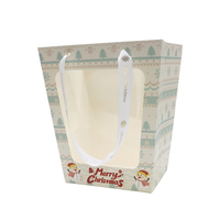 INUNION nouveautés faits à la main noël vacances cadeau emballage sacs carton fleuriste fenêtre transparente classique fleur emballage sacs