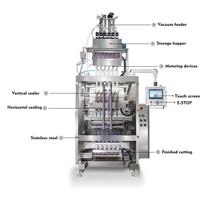 Máquina de Envasado Automática de Múltiples Carriles para Sobres con Sellado Trasero para Bebidas Instantáneas, Frutas y Verduras en Polvo - Product Image 3