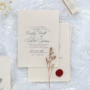 주문 럭셔리 청첩장 Rsvp 카드 레터 프레스 디자인 봉투 종이 보드 인쇄 포함 - Product Image 3