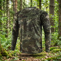 Camiseta Deportiva de Manga Larga Unisex para Invierno, Impermeable, Cortavientos, Transpirable, con Estampado HD de Camuflaje, de Secado Rápido