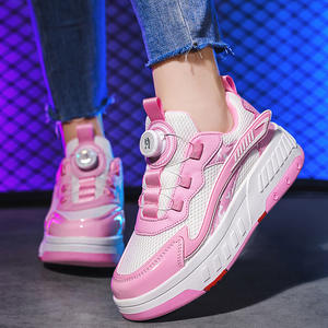 <span class=keywords><strong>Chaussures</strong></span> <span class=keywords><strong>à</strong></span> <span class=keywords><strong>roulettes</strong></span> JIAXIN sans lacets avec 4 roues, patins <span class=keywords><strong>à</strong></span> <span class=keywords><strong>roulettes</strong></span> rétractables pour enfants, éclairage LED - Product Image 4