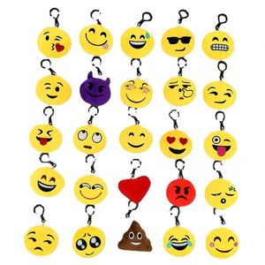 Factory Wholesale Plush Emotion Keychain Mini Cute Emojis Keyring 6cm Cotton Pillows Kids Party Supplies Favor Emotion <b>Key</b> <b>Chain</b> - Product Image 1