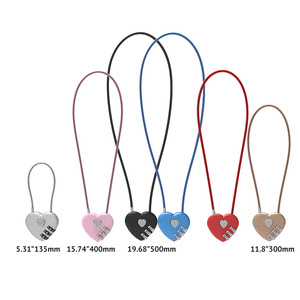 Candado con <span class=keywords><strong>Cable</strong></span> <span class=keywords><strong>Extra</strong></span> Largo, Candado con Combinación de 3 Dígitos para Equipaje, Casco, Cesta - Product Image 3