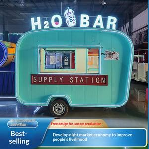 Chariot mobile multifonctionnel d'usine, chariot d'exposition mobile à quatre roues, chariot économique pour marché nocturne, chariot de restauration - Product Image 2