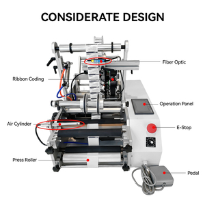 Étiqueteuse pneumatique <span class=keywords><strong>pour</strong></span> bouteilles rondes, <span class=keywords><strong>ruban</strong></span> thermique, conteneurs cylindriques, boissons, condiments, produits chimiques quotidiens, flacons – Traitement des étiquettes - Product Image 2