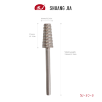 SHUANGJIA Bandes abrasives coniques en acier inoxydable de 6 mm, mandrin de 3/32 po, accessoires pour perceuse à ongles, outils pour ongles, 1 pièce