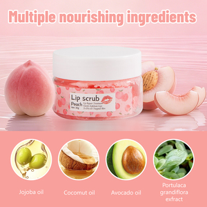 Soin des lèvres, gommage exfoliant doux pour les lèvres, baume hydratant, gommage naturel pour les lèvres au <span class=keywords><strong>sucre</strong></span> de pêche pour éliminer les peaux sèches et gercées - Product Image 3