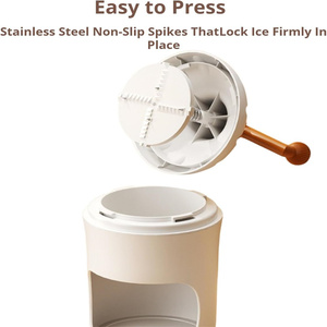 Máquina de Hielo Doméstica al por Mayor, Lavable, con Cuchilla de Acero Inoxidable, Trituradora Manual de Plástico ABS y Acero Inoxidable Blanca para el Hogar - Product Image 4