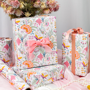 Floral <b>Pattern</b> Gift Wrapping <b>Paper</b> Double-Sided Art <b>Paper</b> for Craft and Packaging 80GSM Eco-Friendly Roll Style - Product Image 2