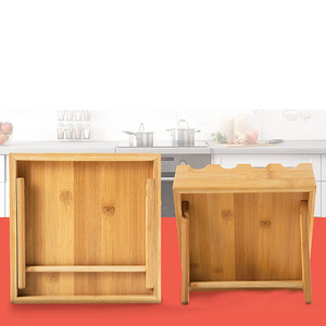 Estante vertical de madera para especias de 4 niveles, organizador colgante de cocina con tapas de plástico para organizar frascos de especias - Product Image 4