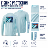 Vêtements de pêche pour hommes, t-shirt à manches longues UPF 50+, taille plus, en spandex et polyester, séchage rapide, respirant, pour la pêche en été
