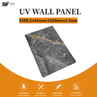 Panneau mural intérieur en PVC marbré enduit UV, imperméable, ignifuge B1, E0, pour projets hôteliers et villas, vente en gros d'usine, personnalisation OEM