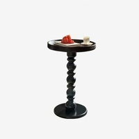 Petite table basse en bois massif de style rétro moderne minimaliste noire, table d'appoint pour canapé de salon design