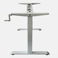 Bureau debout moderne à manivelle, extensible, ergonomique, réglable en hauteur, avec cadre en fer thermolaqué, pour la maison