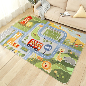 <strong>Childrens</strong> 3D Printed Polyester Carpet City Car Track Play <strong>Mat</strong> Cartoon Early-Learning <strong>Floor</strong> Rug Living Room Bedroom Baby <strong>Mat</strong> - Product Image 1