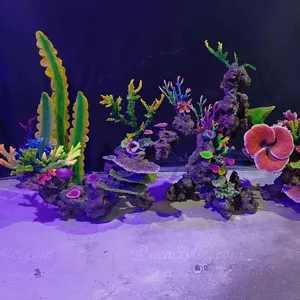 Coraux d'aquarium décoratifs résine artificielle en vrac coraux colorés résine pu coraux faits à la main artificiels pour décor d'aquarium
