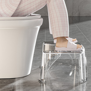 Transparent Plastic <b>Step</b> <b>Stool</b> With Footrest For Kids Bathroom Toilet Training 45x25.5x15 Cm - Product Image 2