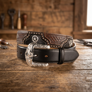 Ceinture en cuir de vachette poli marron pour homme, avec boucle en acier personnalisée, motif carré/serpent, solide, écologique, vintage, modèle BS – Meilleures ventes - Product Image 1