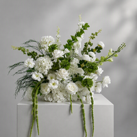 Décoration florale de centre de table, arrangement de fleurs artificielles en soie blanche, chemin de table pour mariage, location pour fête nuptiale et présentation