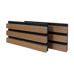 Paneles de <span class=keywords><strong>pared</strong></span> de madera de listón acústico de roble nogal Natural personalizados, decoración de oficina, aislamiento acústico de madera - Product Image 2