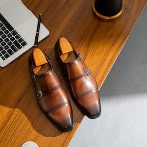 Chaussures officielles personnalisées - Construction Goodyear Welt - Bout carré - À enfiler - Antidérapantes - Respirantes - Tenue de bureau formelle - Chaussures pour hommes - Product Image 6