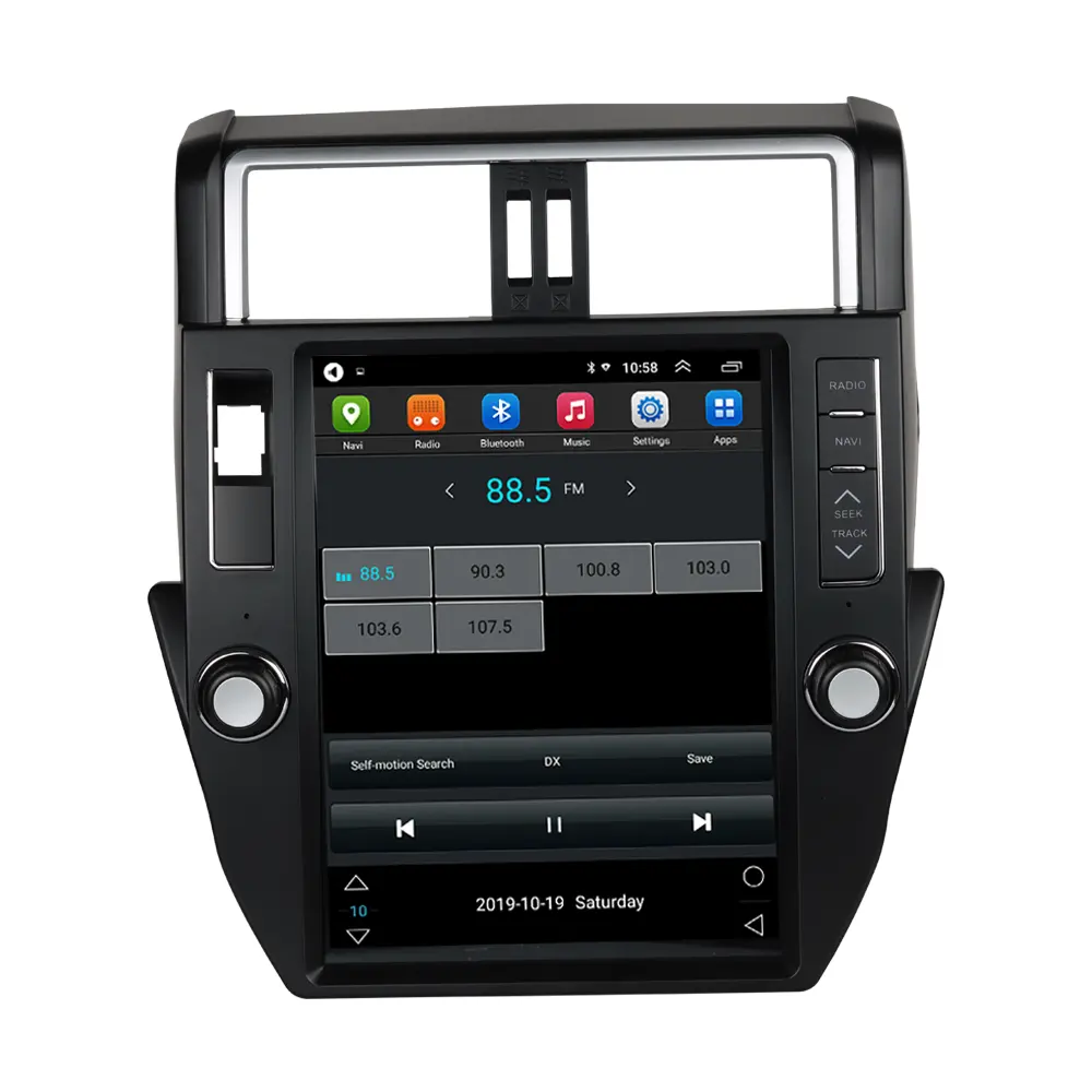 Kit multimídia automotivo com dvd player, android, com rádio, 12 polegadas, bluetooth, gps, para toyota prado 2010-2013