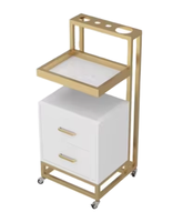 Nouveau Chariot de Salon de Coiffure Commercial en Acier Inoxydable, Design Luxe Contemporain 2026, pour Permanente et Coloration, avec Armoire de Rangement Multifonction