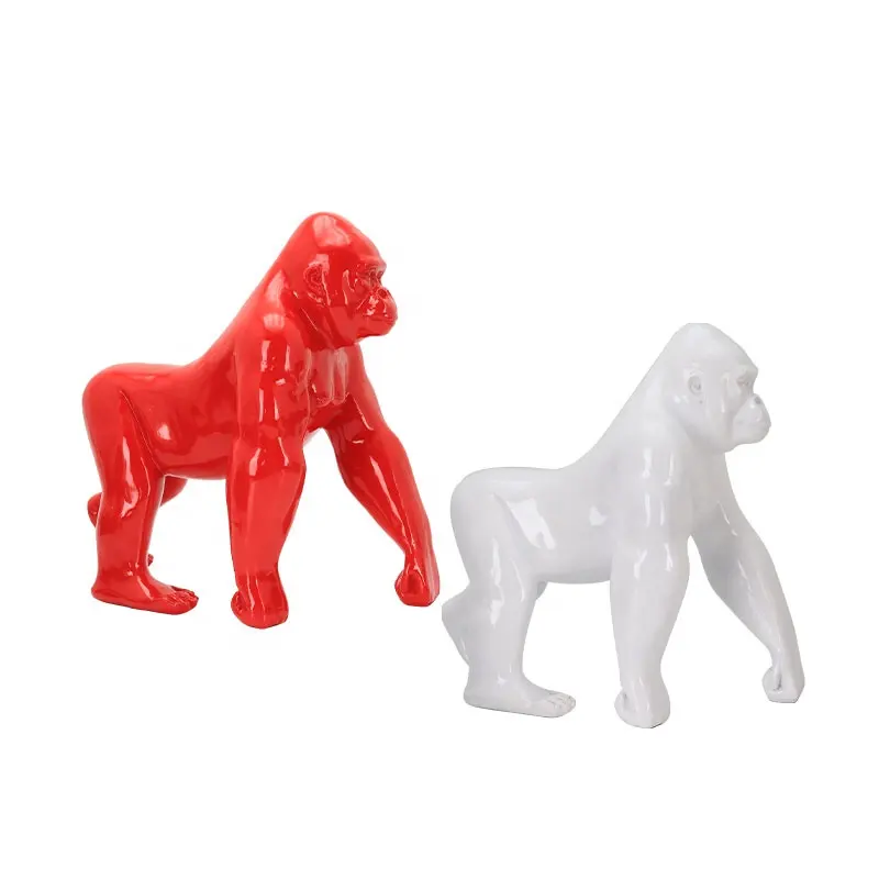 Nordic style resin monkey animal sculpture home decoration gorilla statue home decoration King Kong crafts