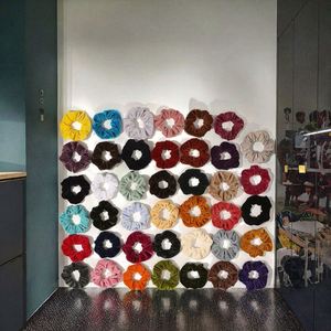 Wholesale Fashion Women's Solid Color Headband Velvet Scrunchies Cheap Elastic Band Hair Tie Scrunchy - Product Image 2