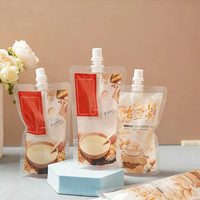 Pochettes à bec verseur transparentes et givrées, sacs d'emballage durables pour jus, purée, sauce, plusieurs tailles disponibles