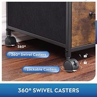 Meuble de classement mobile à tiroirs, support d'imprimante roulant avec étagère de rangement ouverte, armoire de classement latérale en tissu